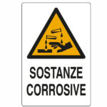 CARTELLO SOSTANZE CORROSIVE       20x 30 ALLUMINIO CIV.A01.064 SEGNALETICA                  F MACHIERALDO