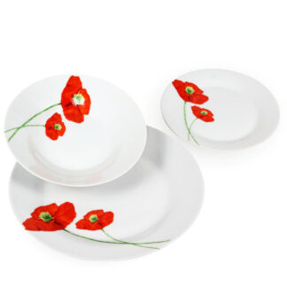 SERVIZIO PIATTI PORCELLANA PAPAVERO     Pz 18 XTRA 136918B B764 PIATTI PORCELLANA            C XTRA