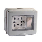 PRESA BIPASSO+SCHUKO ESTERNA+DEVIATORE SPORTELLO FG12316.P DEVIATORI E PRESE ESTERNI    F FAEGAE