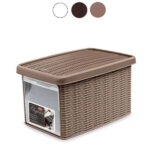 BOX ELEGANCE MULTI MOKA     cm 19x29 h 16 STEFANPL 30021 BOX CONTENITORI              C STEFANPLAST