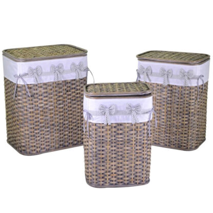 CESTONE RATTAN RETTANGOLARE CARMELO       Set Pz.3 1920790000 CESTE VIMINI                 C VACCHETTI