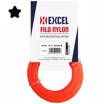 FILO NYLON PENTAGONO       mm 2,0 m 15 EXCEL 09376  DECESPUGLIATORI E ACCESSORI  F EXCEL