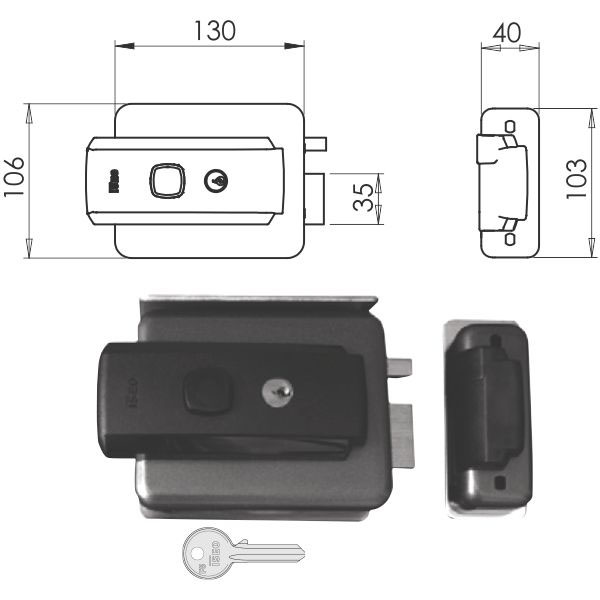 ELETTROSERRATURA APP.FERRO UNIVERSALE 52N515 ISEO 52N515 ISEO ELETTROSERRATURE APPL. S ISEO