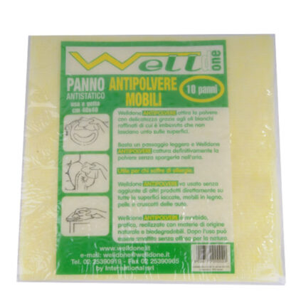 PANNO POLVERE                 Pz 10 40x40 WELLDONE POLV1000 PANNI PULIZIA                C WELLDONE