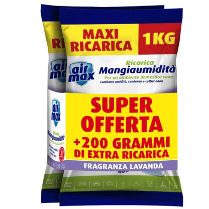 AIRMAX MAXI RICARICA LAVANDA    Pz 2 g 1000 AIRMAX D0734 DEUMIDIFICATORI E ANTIMUFFA  C AIRMAX