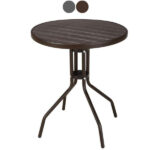 TAVOLO WOOD TONDO MARRONE        cm 60 VETTE 09633 203001-02 BROWN ARREDO GIARDINO FERRO        C VETTE