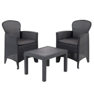 SALOTTINO SET AKITA ANTRACITE       Pz 3 PROGARDEN AKTC12AN C/CUSCINO ARREDO GIARDINO PROGARDEN    C PROGARDEN