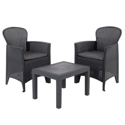 SALOTTINO SET AKITA ANTRACITE       Pz 3 PROGARDEN AKTC12AN C/CUSCINO ARREDO GIARDINO PROGARDEN    C PROGARDEN