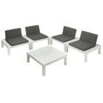 SALOTTINO SET API BIANCO/ANTRACITE  Pz 4 PROGARDEN API04CCB C/CUSCINO ARREDO GIARDINO PROGARDEN    C PROGARDEN