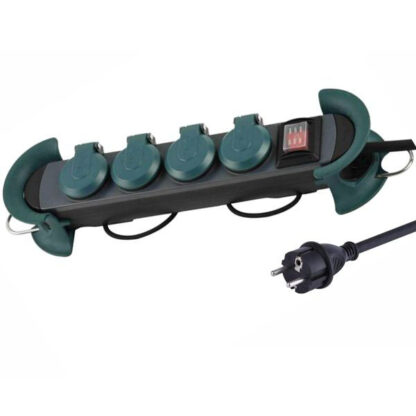 MULTIPRESA 4xSK NERO INT IP 44         ELECTRALINE 62085 AVVOLGICAVI E PROLUNGHE      F ELECTRALINE