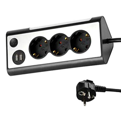 MULTIPRESA ANGOLO 3xSK 2xUSB LED       ELECTRALINE 62512 AVVOLGICAVI E PROLUNGHE      F ELECTRALINE
