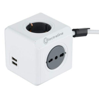 MULTIPRESA 2x2PT 2x2PT SK 2xUSB        ELECTRALINE 62045 AVVOLGICAVI E PROLUNGHE      F ELECTRALINE