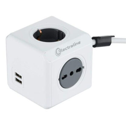 MULTIPRESA 2x2PT 2x2PT SK 2xUSB        ELECTRALINE 62045 AVVOLGICAVI E PROLUNGHE      F ELECTRALINE