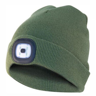BERRETTO CUFFIA LUCE LED VERDE MILITARE     VELAMP CAP05 INDUMENTI LAVORO             F VELAMP
