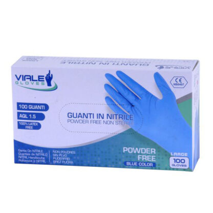 GUANTI NITRILE POWDER FREE Pz 100 L          VIALE GUNIT004 GUANTI LAVORO                F VIALE