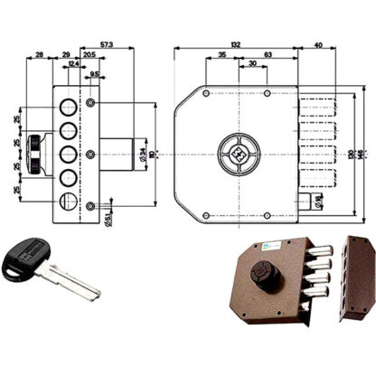 SERRATURA SIC.SEMPLICE SX POMPA      30611 MOTTURA 30611VS5A MOTTURA SERR.LEGNO APPLICARE S MOTTURA