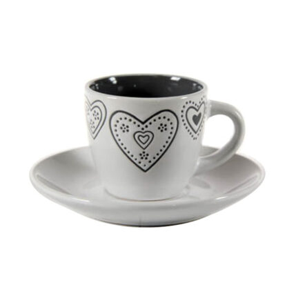 TAZZA CAFFE CERAMICA CUORI       Pz 6 BELLINTAVOLA 666827 TAZZE CERAMICA               C BELLINTAVOLA