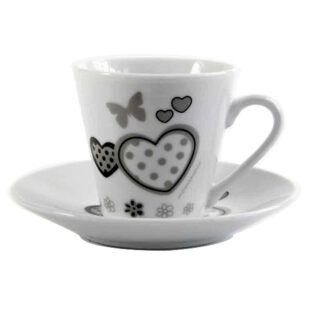 TAZZA CAFFE PORCELLANA MON AMOUR Pz 6 BELLINTAVOLA 700866 TAZZE CERAMICA               C BELLINTAVOLA