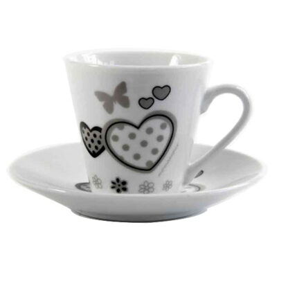 TAZZA CAFFE PORCELLANA MON AMOUR Pz 6 BELLINTAVOLA 700866 TAZZE CERAMICA               C BELLINTAVOLA
