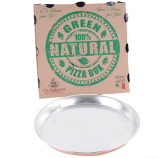 TEGLIA PIZZA RAME         cm 31 h 2,5 CU ARTIGIANA PIZZA BOX TEGLIE E STAMPI              C CU ARTIGIANA