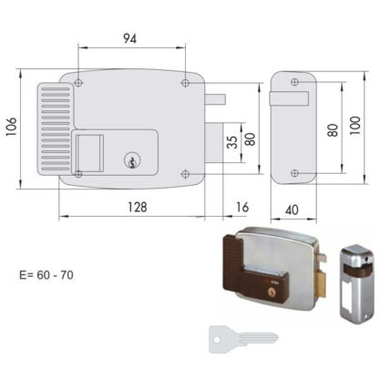 ELETTROSERRATURA APP.FERRO DX      11921-60-3 CISA 11921.60.3N7 CISA ELETTROSERRATURE APP.   S CISA