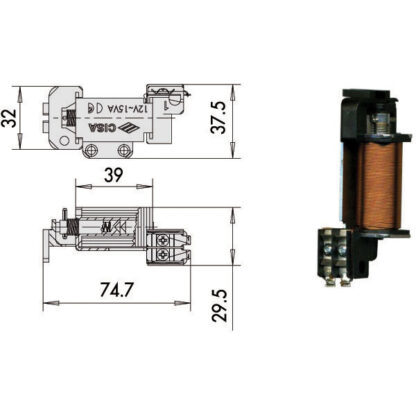 BOBINA ELETTROSERRATURE V.12       07025-00-0 CISA 07025.00.0 CISA VARIE                   S CISA