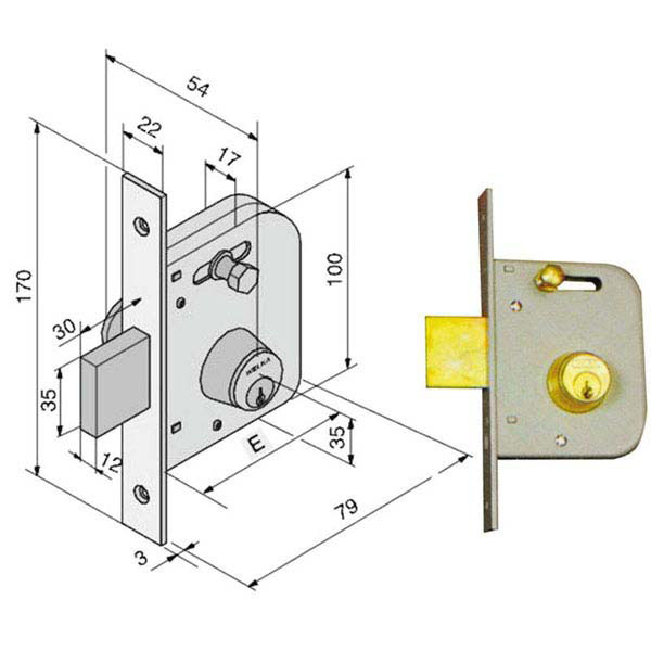 SERRATURA INF.FERRO  605.00.00.1 065.45.00.0 WELKA 06545000 WELKA SERR.ALL/FERRO INFIL.  S WELKA