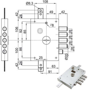 SERRATURA SIC.TRIPLICE DX DM E63     6111-1DE ATRA IMB6111    1  DE ATRA DIERRE SERR.BLINDATE    S ATRADIERRE