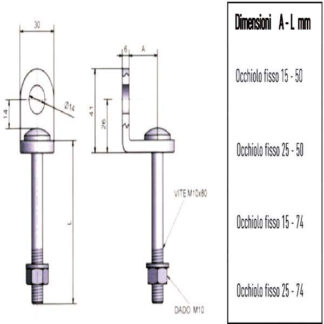OCCHIOLO PORTALUCCHETTO FISSO    50x15 9201 POTENT 9201 POTENT LUCCHETTI             S POTENT