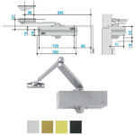 CHIUDIPORTA AERODINAMICO 564 NERO       ME6409 MAB ME6409030 MAB ASSA ABLOY CHIUDIPORTA   S MAB