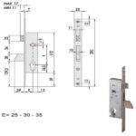 SERRATURA INFILARE MONTANTI ALL    46215-25-0 CISA 46215.25.0 CISA SERR.ALL/FERRO INFILARE S CISA