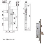 SERRATURA INFILARE MONTANTI ALL    46225-25-0 CISA 46225.25.0 CISA SERR.ALL/FERRO INFILARE S CISA