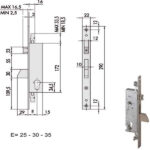 SERRATURA INFILARE MONTANTI ALL    46250-25-0 CISA 46250.25.0 CISA SERR.ALL/FERRO INFILARE S CISA