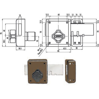 SERRATURA FERROGLIETTO 4 MANDATE        250 POTENT 250 POTENT SERR.LEGNO APPLICARE  S POTENT