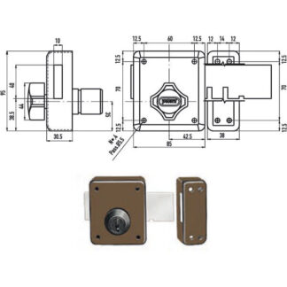 SERRATURA FERROGLIETTO 4 MANDATE        255 POTENT 255 POTENT SERR.LEGNO APPLICARE  S POTENT