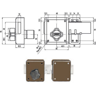 SERRATURA FERROGLIETTO 6 MANDATE        270 POTENT 270 POTENT SERR.LEGNO APPLICARE  S POTENT