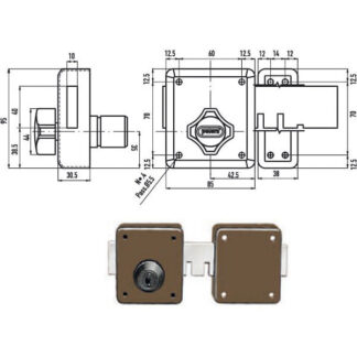 SERRATURA FERROGLIETTO 6 MANDATE        275 POTENT 275 POTENT SERR.LEGNO APPLICARE  S POTENT