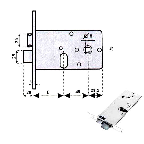 SERRATURA INFILARE FASCE ALL      Y86000-58-0 YALE Y8600058080 YALE SERR.ALL/FERRO INFILARE S YALE