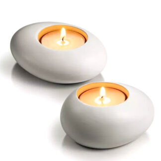 SUPPORTO TEALIGHT STONE BIANCO  Pz 2 FANCY TESCOMA 906850.11 CANDELE                      C TESCOMA