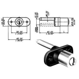 SERRATURA MOBILI PERNO ORIZZONTALE     2133 MERONI 21332014 MERONI SERR.MOBILI APPLIC.   S MERONI SERRATURE
