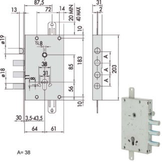 SERRATURA SICUREZZA TRIPLICE 00PG  56515-58-B CISA 56515.58.B00PG CISA SERR.BLINDATE           S CISA
