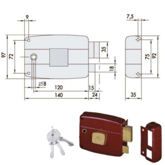 SERRATURA APP.LEGNO DX             50181-60-1 CISA 50181.60.1.N6 CISA SERR.LEGNO APPLICARE    S CISA