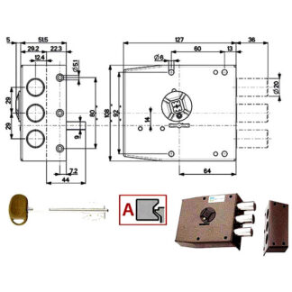 SERRATURA SIC.SEMPLICE DX DM         20501 MOTTURA 20501VDDM MOTTURA SERR.LEGNO APPLICARE S MOTTURA