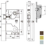 SERRATURA INF.LEGNO CENTRO E50 BRONZATA   1024 AGB B01024.50.22 AGB SERR.LEGNO INFILARE      S AGB SERRATURE