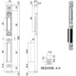 INCONTRO SERRATURE SICURTOP mm 18x208   W11692 AGB W11692.05.01 AGB SERR.LEGNO INFILARE      S AGB SERRATURE