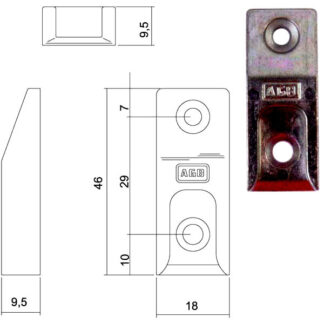 INCONTRO NOTTOLINI SICURTOP mm 18x46    W01695 AGB W01695.05.02 AGB SERR.LEGNO INFILARE      S AGB SERRATURE