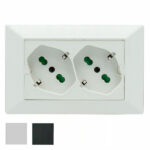 FRUTTO DOPPIO PRESA SK 10/16A NERO OPERA 42101 FME 42101 FRUTTI E SUPPORTI            F FME