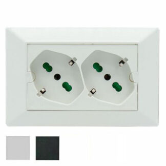 FRUTTO DOPPIO PRESA SK 10/16A B/CO OPERA 42100 FME 42100 FRUTTI E SUPPORTI            F FME
