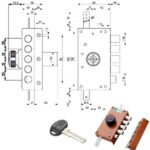 SERRATURA SIC.TRIPLICE SX POMPA SCR. 30437 MOTTURA 30437VS5AX MOTTURA SERR.LEGNO APPLICARE S MOTTURA