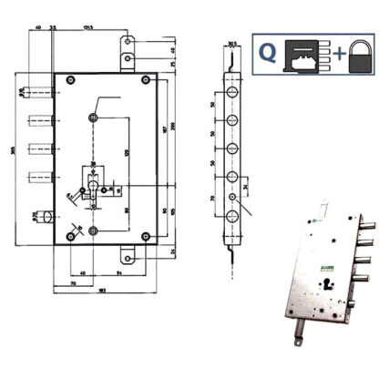 SERRATURA SIC.TRIPLICE DX SCR 110    85461 MOTTURA 85461D00BQ MOTTURA SERR.BLINDATE        S MOTTURA